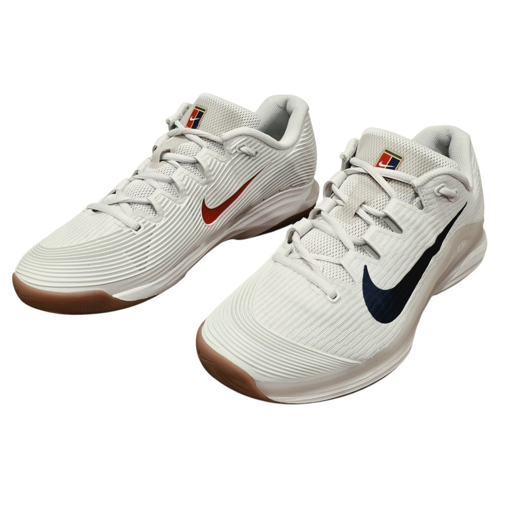 NikeCourt Air Zoom Vapor 12 HC Tennis Shoes Mens 9 White Navy FV5552-100